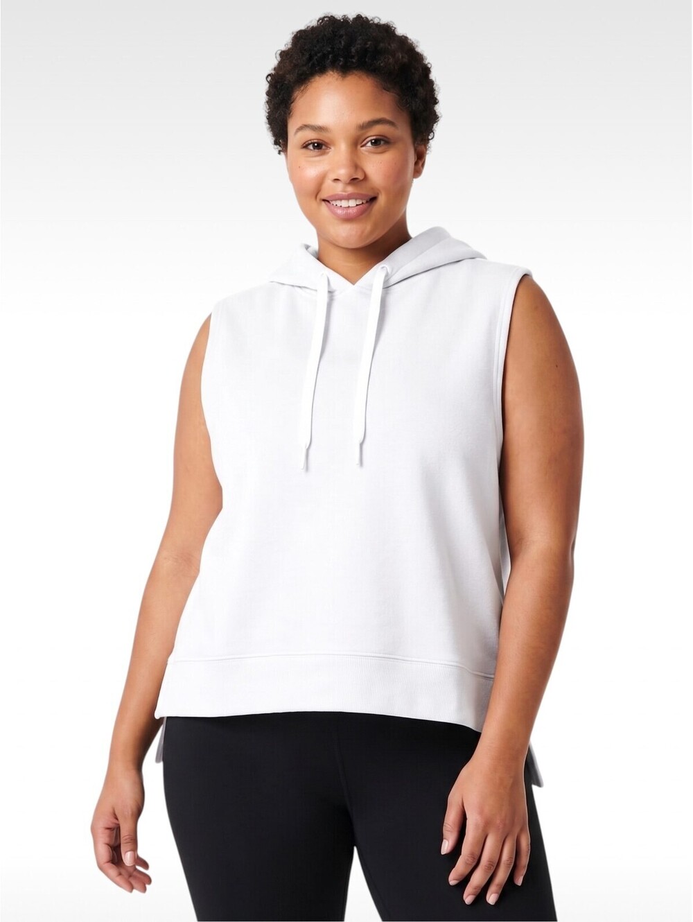 NWT Spanx AirEssentials Sleeveless Hoodie Powder White Size XL Spacer Loungewear